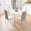 75cm Square Glass Dining Table Modern White Kitchen Table 2-4 Seater Dining Room