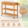 Kitchen Island on Wheels Storage Trolley Cart Drawer Shelves Countertop Brown