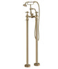 Traditional Freestanding Bath Shower Mixer Tap Brushed Brass-Chrome