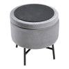 Storage Ottoman Toy Box Chair Seat Foot Stool Footrest Round Pouffe Coffee Table