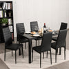Set of 6 Kitchen Dining Chairs PVC Leather High Back Dining Chairs w/Padded Seat