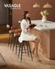 Set of 2 Swivel Bar Stools with Backs, Synthetic Leather Counter Chairs