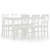 7 Piece Dining Set Pinewood White