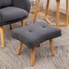 Modern Wing Back Armchair Lounge Chair Single Sofa With Footstool & Waist Pillow