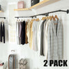 92cm Industrial Pipe Clothes Rack Set of 2 Wall Hanging Garment Rail Bar