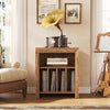 Record Player Stand, Large Wooden Vinyl Album Turntable Cabinet for Living Room