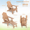 Folding Adirondack Chair Fire Pit Chair with Adjustable Backrest Brown