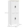 170cm Freestanding Kitchen Cupboard 4-Door Storage Cabinet w/ 4 Shelves, White