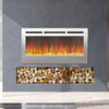 Wall Electric Fire Fireplace Sliver Glass Inset Into 12Color Flame Warmer Heater