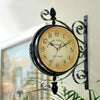 Outdoor Garden Paddington Station Wall Clock Double Sided Hanging Bracket Clocks