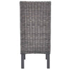 Dining Chairs 6 pcs Brown Kubu Rattan and Mango Wood