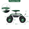 84CM Outdoor Planting Cart Rolling Garden Cart Work Swivel Seat w/Tool Tray