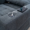 Linen/Faux Leather Sofa Bed Corner - Sofa Bed with Storage & Reversible Chaise