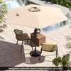 Large Table Umbrella w/ Push Button Tilt & Crank Handle-Beige