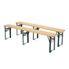 2x Natural Wooden Folding Bench Outdoor Garden Picnic Trestle Dining Chair 5.8ft