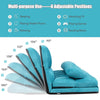 Lazy Sofa Bed Convertible Floor Couch with 6-Level Adjustable Backrest Blue