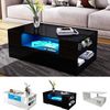 High Gloss Coffee Table With Storage 2 Drawer Wooden Living Room RGB LED Lights