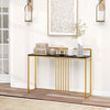 Modern 122cm Console Table Faux Marble Top Entryway Table Narrow Sofa Side Table