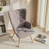 Flannel Wing back Accent Chair Tufted Upholstered Lounge Armchair Modern Sofa