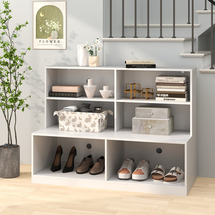 Modern 6-Cube Storage Organizer with 2 Anti-tipping Kits-White