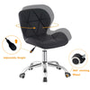 Cushioned Computer Desk Office Chair Adjustable Chrome Legs Lift Swivel Black
