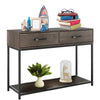 Modern Console Table 2 Drawers Wooden Hallway Living Room Storage Furniture Grey