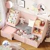 Childrens Bookshelf Storage Bench with Drawers Shelves Reading Seat White 140cm