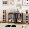 Record Player Stand Turntable Stand Vinyl Storage Cabinet Grey