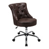 Accent Brown Swivel Office Chair PU Leather Computer Desk Task Chair for Home