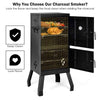 Outdoors Charcoal Barbeque Vertical Charcoal Smoker-Black