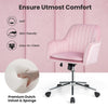 Home Office Leisure Chair Adjustable Swivel Dutch Velvet Task Chairs-Pink