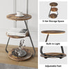 Side Coffee Table 3 Tier Storage Bedside End Table With LED Light Living Room