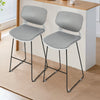 2-Piece Plastic Barstools Padded Kitchen Dining Chairs Home Office Counter Seat