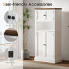 128cm Freestanding Kitchen Cupboard 4-door Storage Cabinet & Open Compartment UK