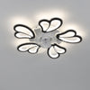 3 Color Dimmable 5 Head Flower Ceiling Fan Lights 6 Speed W/ APP& Remote Control