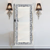 XXL Rectangular Crushed Diamond Mirror Crystal Surround Silver Mirror Hang Lean