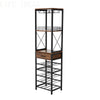 20 Bottles Wine Rack Freestand Floor w/Drawer Tall Wine Bar Stand Shelf Display