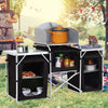 Folding Aluminium Camping Table Kitchen Unit Storage Outdoor Cooking Station UK