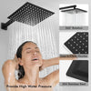 Concealed Shower Mixer Valve Tap Square Black Bathroom Twin Head Valve Set Hlhta