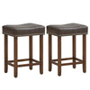 60cm Bar Stool Set of 2 Counter Height Saddle Stools-Grey