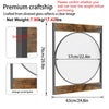 Industrial Metal Wood Frame Wall Mirror Bathroom Living Room Decorative Mirror