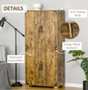 Rustic Storage Cupboard Industrial Style Shelving Unit Tall Room Side Cabinet