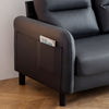 Black Ergonomics 2 Seater Sofa Modern High Back Fabric Couch Wood Legs 2 Pockets