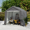 Outdoor Storage Shed Equipment Shelter Cover Bicycle PE Waterproof Steel Frame