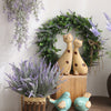 Artificial Lavender Wreath Spring Flower Wreath for Front Door Garden Wall