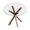 Round Tempered Glass Dining Table 100cm Kitchen Table Modern Furniture Cross Leg