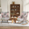 Upholstered Nursery Rocker Accent Chair Tufted Wingback Leisure