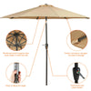 2.7M Round Garden Parasol Sun Shade Patio Hanging Umbrella with Crank Tilt Base