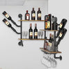 Industrial Pipe Shelf Wine Rack Wall Mounted Wine Shelf Steam Punk Pipe Organize