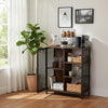 Industrial Wooden Cabinet Storage Sideboard Mesh Door Kitchen Hallway Organizer